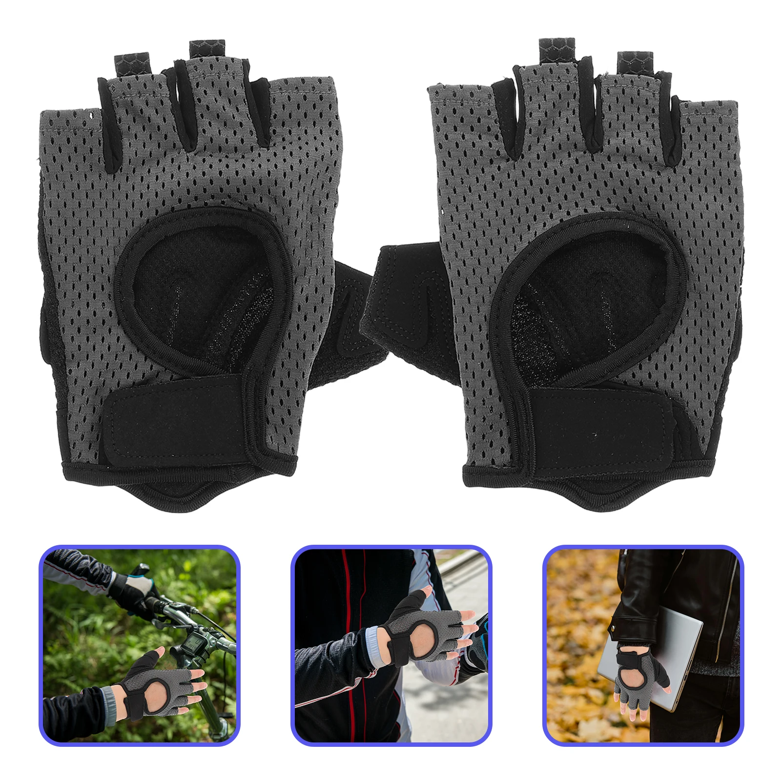 

1pcs 1 Pair Half Finger Fitness Gloves Breathable Anti Slip Cycling Gym Weightlifting Gloves For Men Women Outdoor Sports