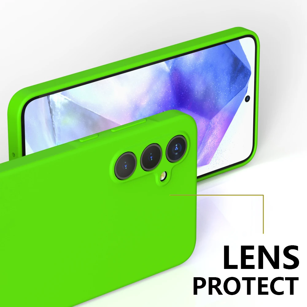 Coque souple en silicone liquide pour Samsung Galaxy A55, housse de téléphone, pare-chocs, A 35, 55, 34, 54, 5G, A35, A15, A14, A34, A52, nouveau