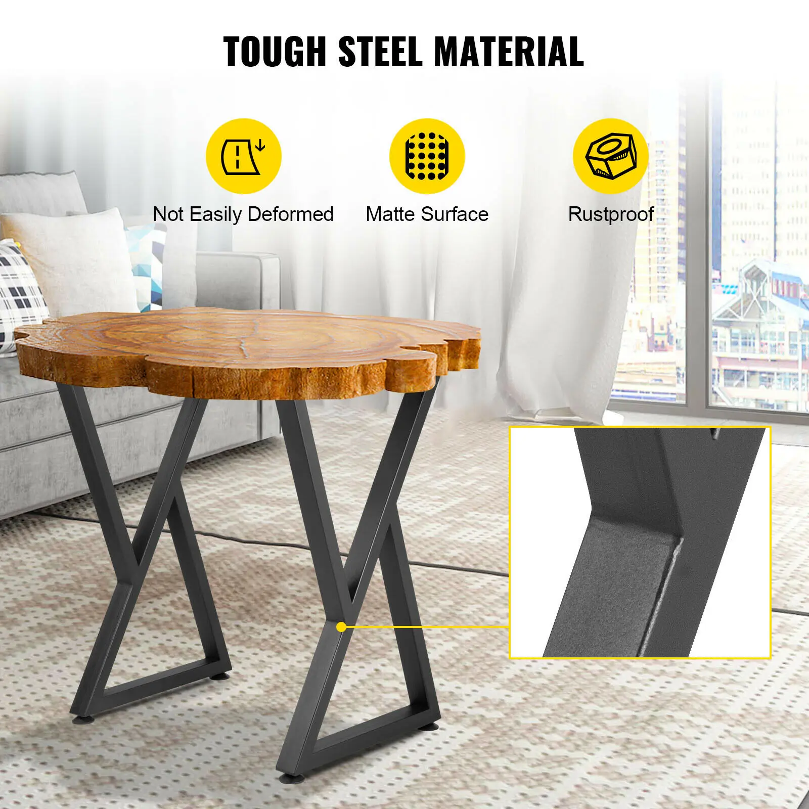 Z‑Shaped Metal Table Legs 28x18 Inch Wrought Iron Desk Feet for Dining Coffee Table DIY Furniture Project