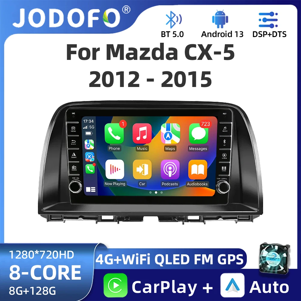 

Jodofo 2din Android 12 Car Radio for Mazda CX5 CX-5 CX 5 2012-2015 Multimedia Player Carplay Stereo Navigation GPS DVD Head Unit