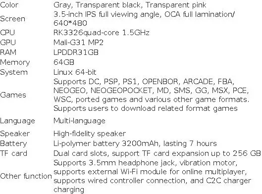 BATLEXP G350 Handheld Game Console 3.5'' IPS Screen Linux System Dual Joystick Vibration Motor Retro Portable Video Console Gift
