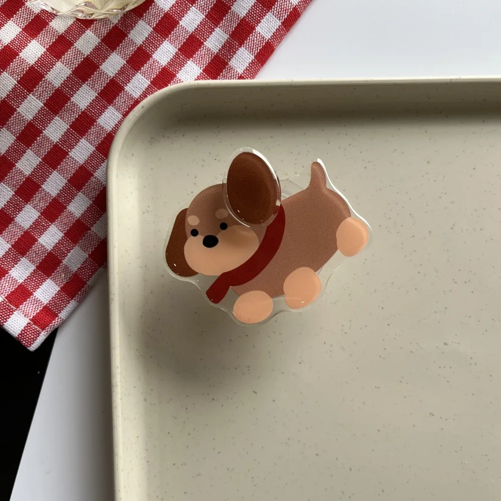 الكرتون الحيوان حامل هاتف المحمول متعة جرو حامل هاتف المحمول الخلفي ملصق قابل للسحب المحمولة دعم مشاهدة سطح المكتب