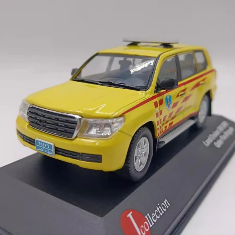 Diecast escala 1:43 land cruiser 200 2009 qatar motor de incêndio simulação liga modelo carro exibição brinquedo colecionável presente decoração