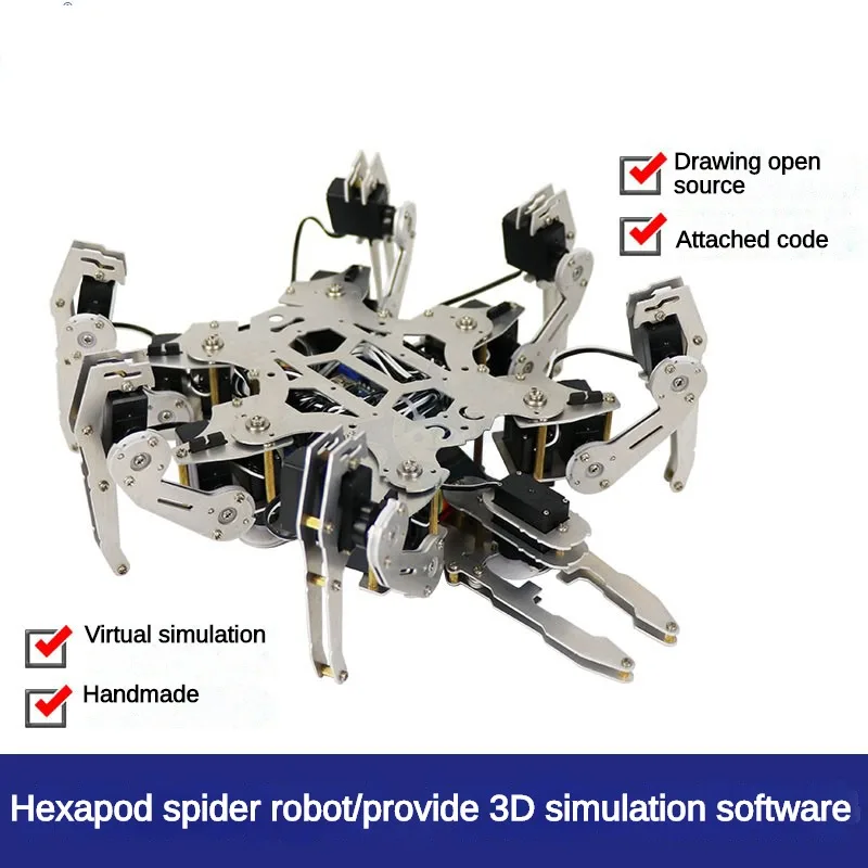 SG90 MG90S 19 DOF Hexapod Bionic Robot Spider Framewith Servos Claw for Arduino Robot DIY Kit For NANO Programmable Spider Kit