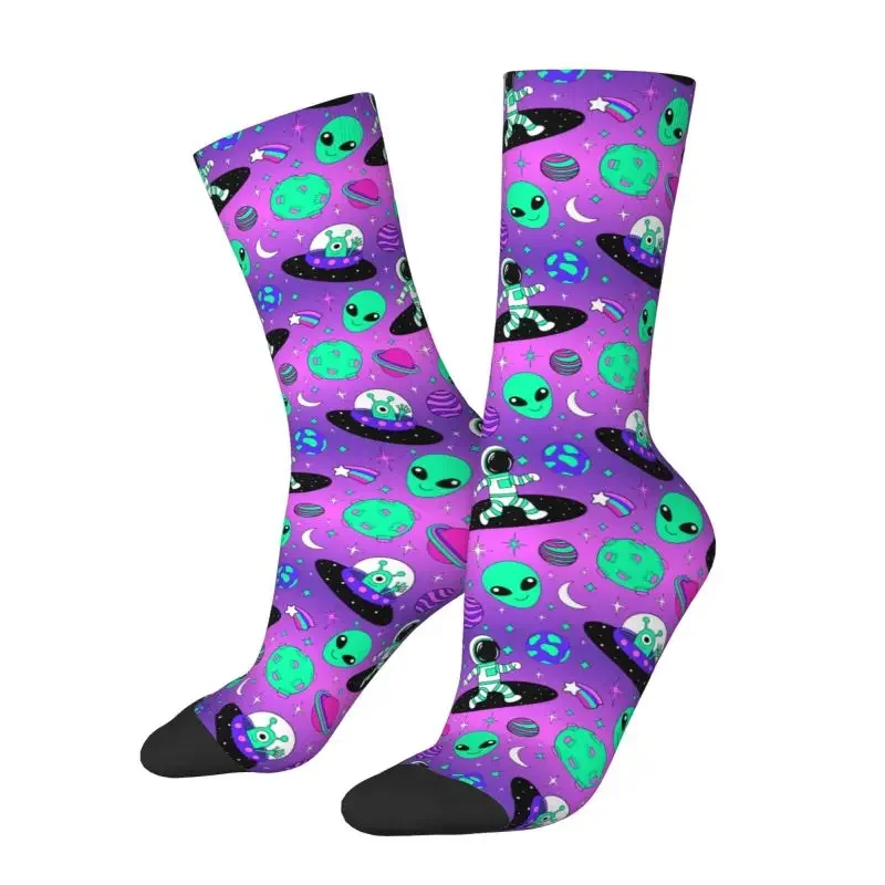 Astronauts And Alien Dress Socks Mens Womens Warm Fashion Novelty Space Travel Exploration Crew Socks