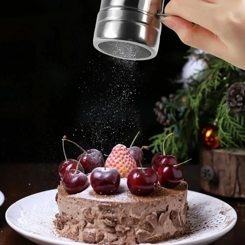 

Stainless Steel Shaker Powdered Sugar Shaker Duster with Handle Metal Shakers Fine Mesh Pepper Shakers Salt and Pepper Shakers