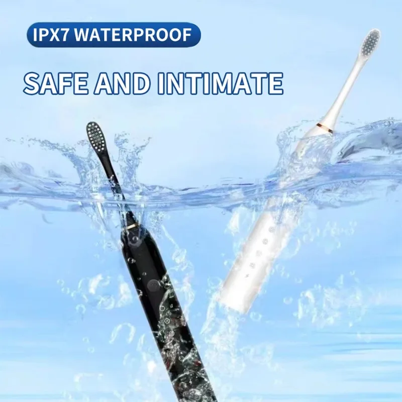 Electric Ultrasonic Toothbrush 6-Speed USB Rechargeable Waterproof Soft Bristles for Adults