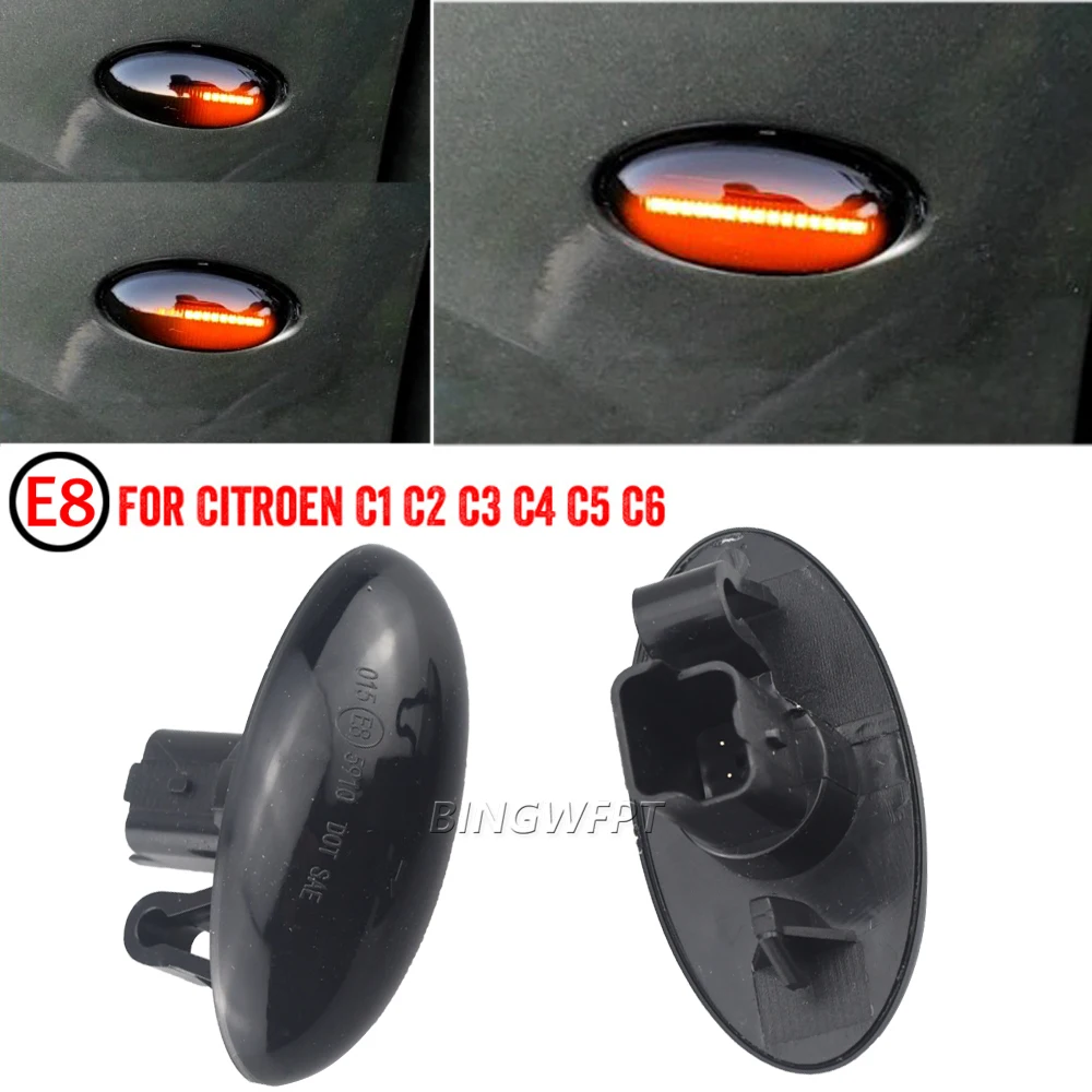 For Citroen Berlingo Jumpy Dispatch 2007-2020 Sequential Side Marker Light LED Dynamic Turn Signal Lamp Blinker