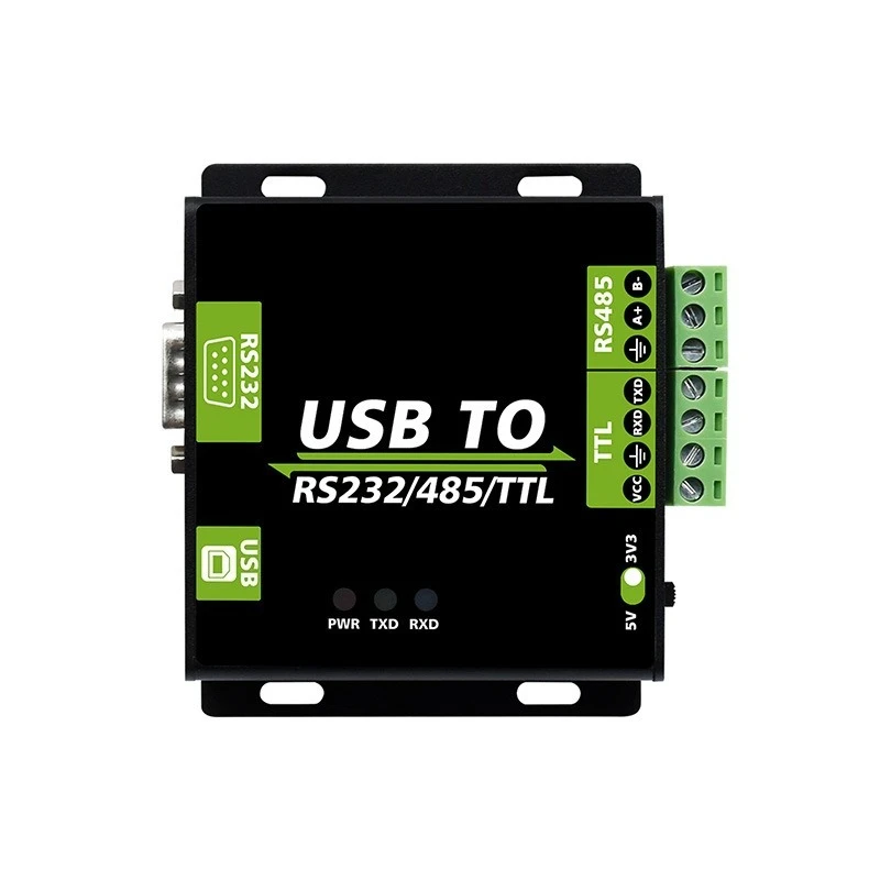 Industrial Isolated USB to RS232/RS485/TTL Module Bidirectional UART Serial Communication Converter