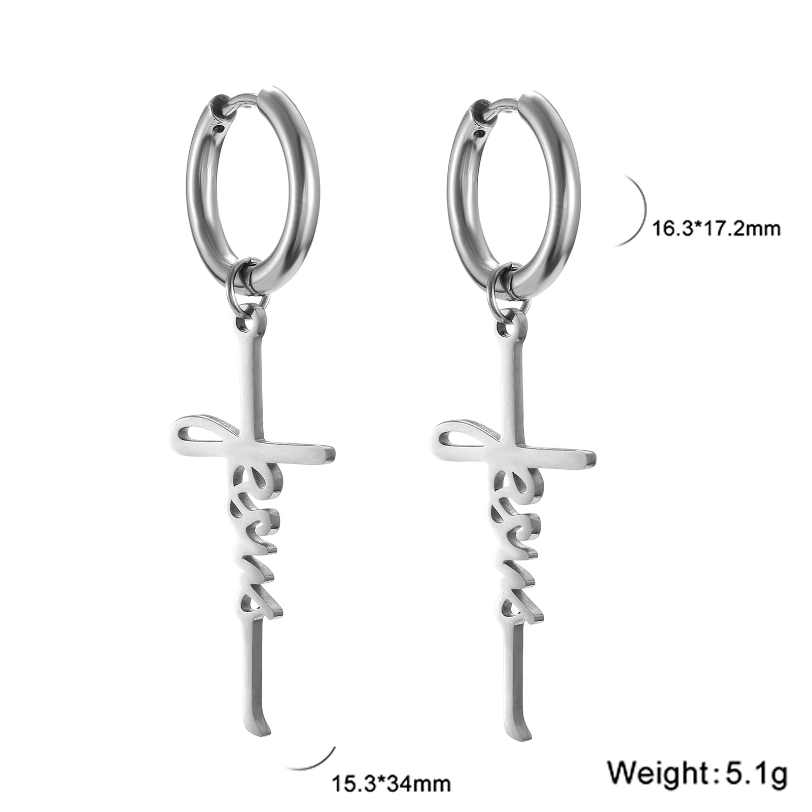 Cazador Christian Religious Jesus Drop Earrings for Women Stainless Steel Dangle Earrings Jewelry Birthday Mother Day Gift 2024