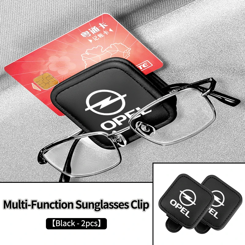 Car Visor Glasses Clip Leather Sunglasses Holder Card Clip Accessories For Opel Corsa Astra Insignia Vectra Zafira Meriva Mokka