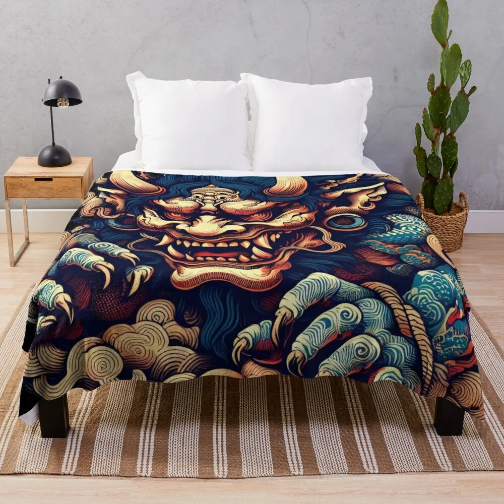 

Oni's Wrath Throw Blanket Luxury Designer Cute Plaid Blankets