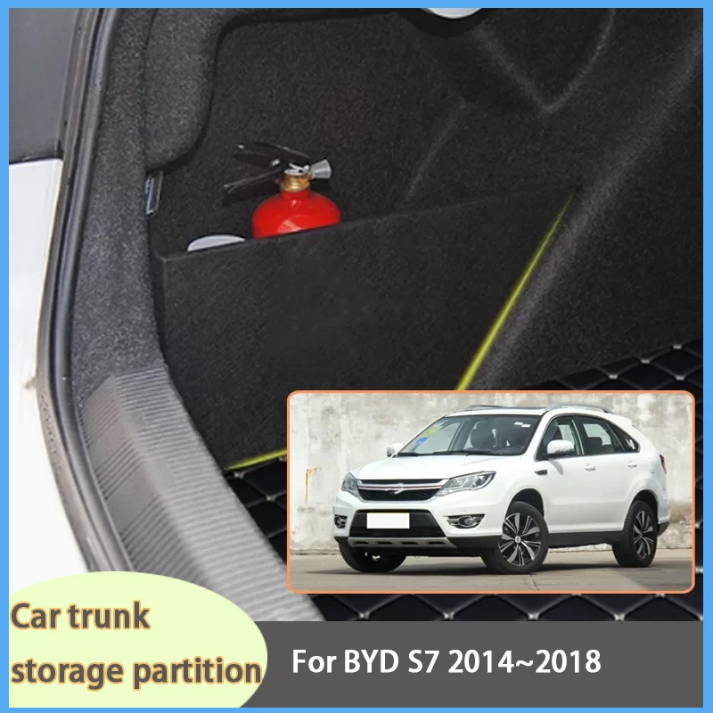 

For BYD S7 2014~2018 2017 2016 Car Organizer Thickening Trunk Side Partition Trunk Interior Storage Box Parts