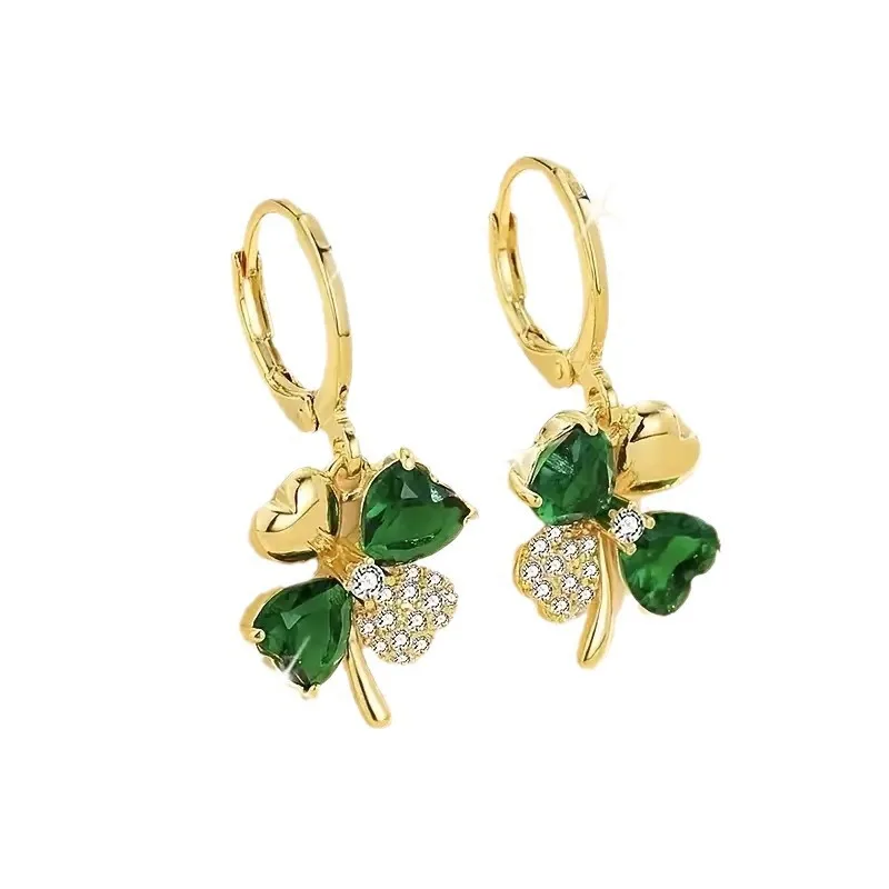 2024 New Fashionable and Unique Clover Summer Light Luxury High End Earrings and Ear Buckles