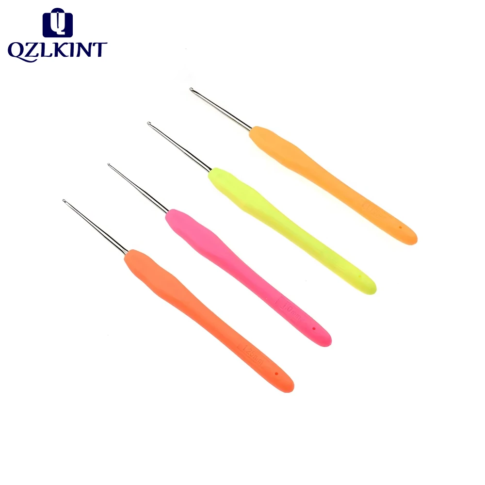 

New Lace Crochet Hook Small Size 1.0-1.75mm TPR Soft Rubber Handle Knitting Needles Crochet Needle Handle Weave Yarn Sewing Tool