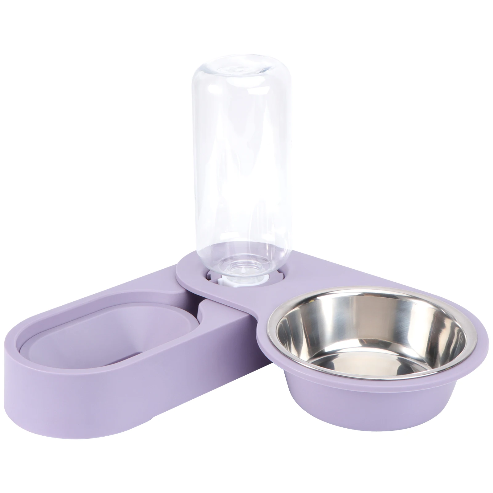

1Pcs Automatic Pet Feeder Split Upper Lower Design Rotatable Feeding Bowl Wet Proof Nozzle Cat Dog Water Drinking Bowl