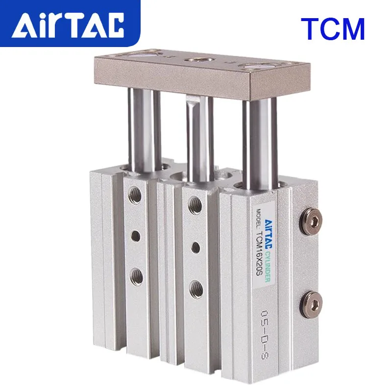 AirTAC Original TCM Pneumatic Three-axis Three Guide Rod Cylinder Inner Diameter 12 16 20 25 32 40 50 63 80 100mm Stroke 10~200