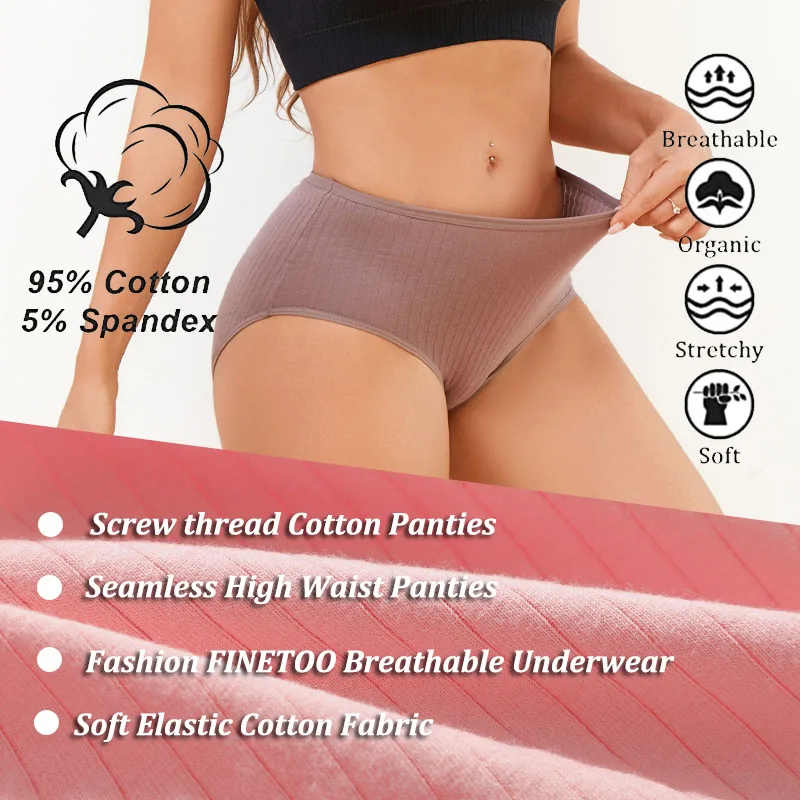 3 قطعة/المجموعة سلس سراويل داخلية قطنية مرنة للنساء بلون عالية الارتفاع تنفس الملابس الداخلية الإناث لينة مريحة الملابس الداخلية الحميمة #4