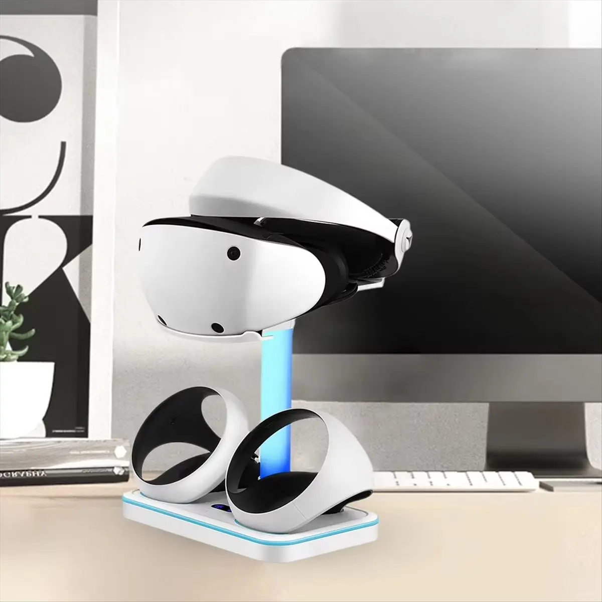 ps-vr2用dtd76-hot充電ステーション（rgbライト付き）、psvr2ヘッドセット用垂直充電スタンド、ディスプレイアクセサリー
