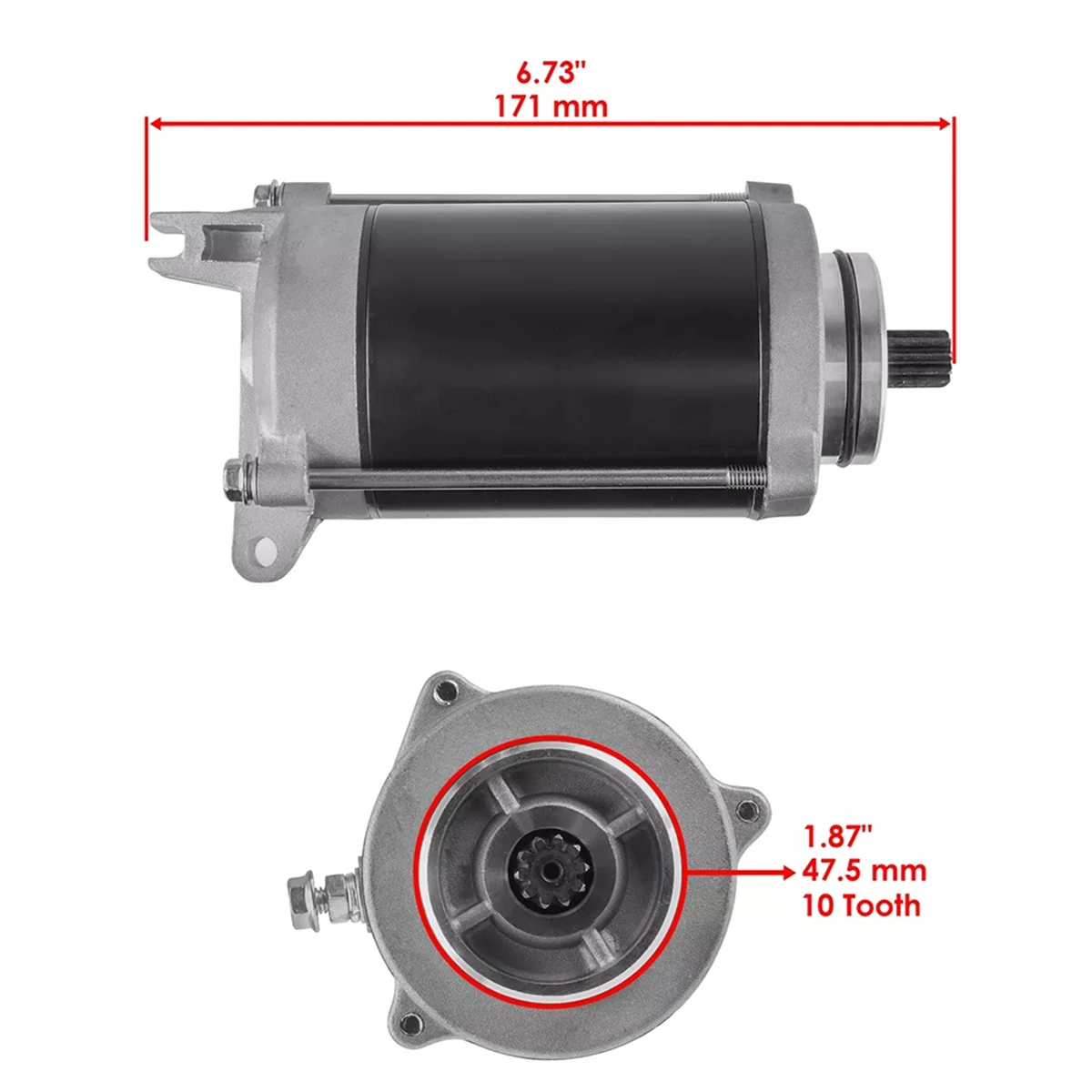 12 VOLT CCW 10 Spline Shaft Starter for Honda VF700 VF750 V45 Magna Sabre 31200-MB0-405, 31200-MB0-008