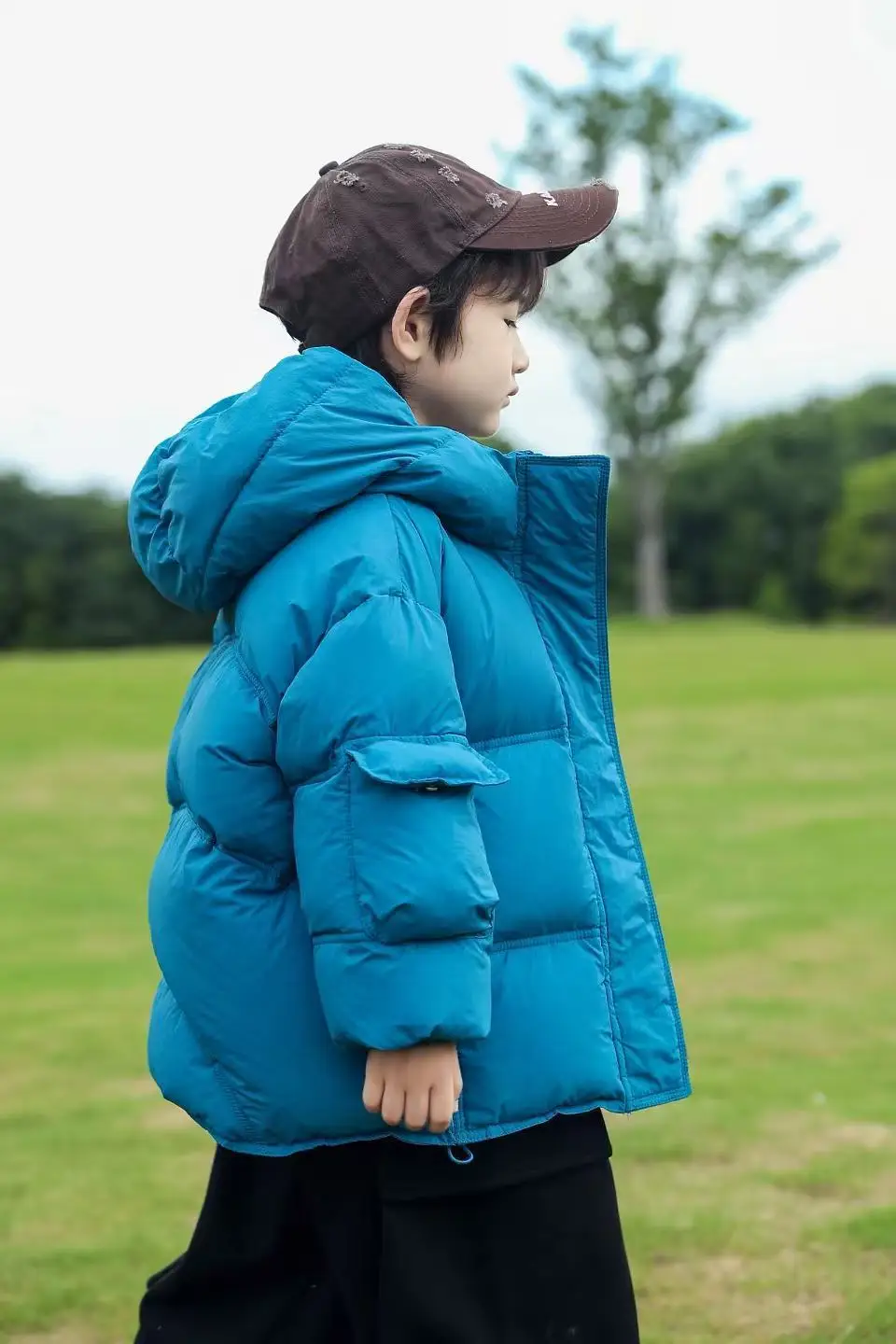 Boys and Girls Down Jacket Winter New Style Children's Baby White Duck Down Hooded Down Jacket