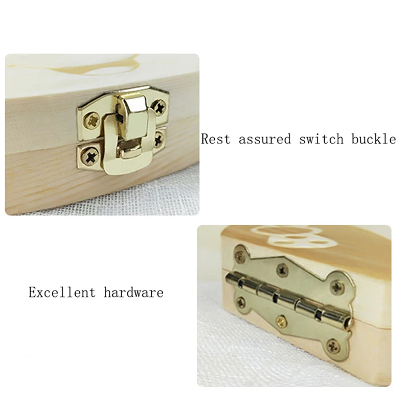 Baby Tooth Box Wooden Kids Milk Teeth Organizer Storage Boys Girls Baby Souvenirs Gifts Keepsakes