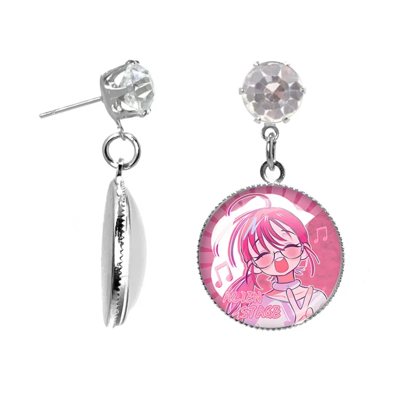 Cartoon version ALIEN STAGE Mizi Sua Till Ivan Hyuna Luka 20mm Earring Cartoon Pendant Accessories Couples Fans Gift