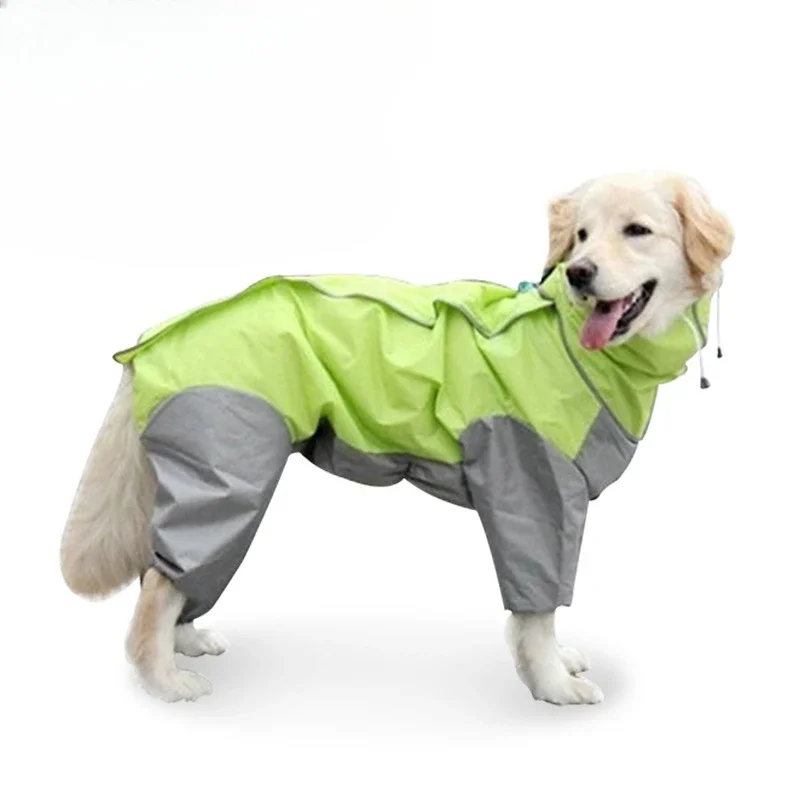 Dog Raincoat Large Dog Golden Retriever Satsuma Alaska Waterproof Four-legged Raincoat Hooded Raincoat for Dogs