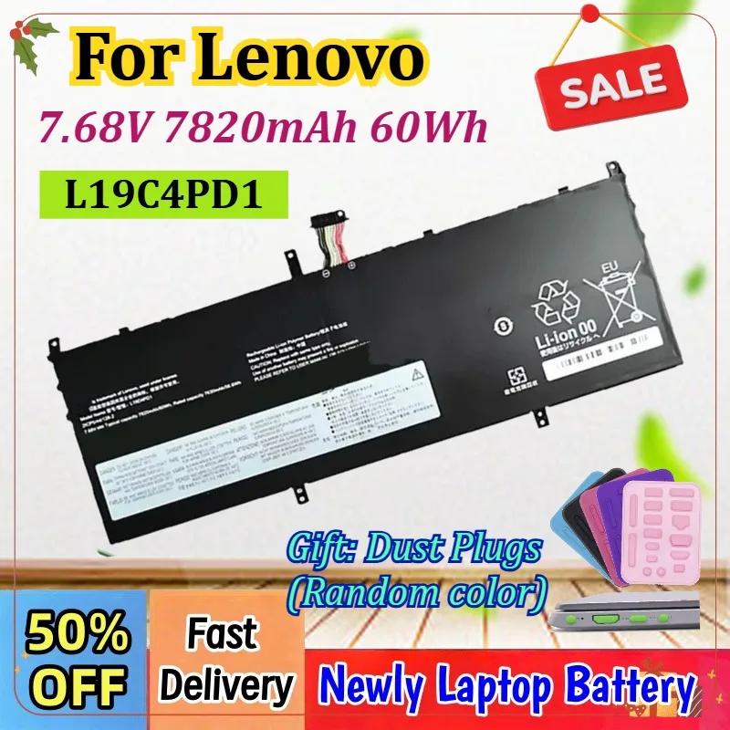 

7.82Ah L19C4PD1 L19D4PD1 Laptop Battery For Lenovo Yoga C640-13IML,IdeaPad Yoga 6-13ALC6,L19L4PD1 L19M4PD1 5B10U65275 5B10W67329