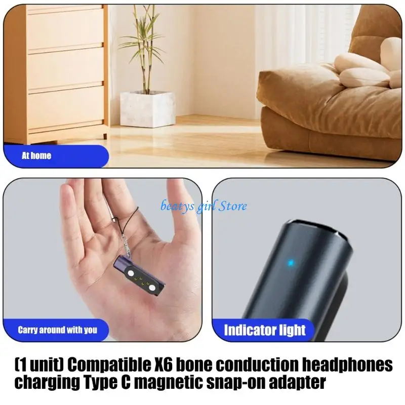 

C7AB Compactly Type C Chargers Adapter For POLVCDG Headphone Charging