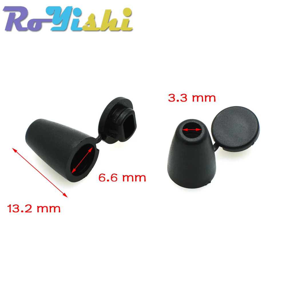 Bell Stopper With Lid Cord Ends Lock Stopper Plastic Black Toggle Clip for Paracord Clothes Accessories