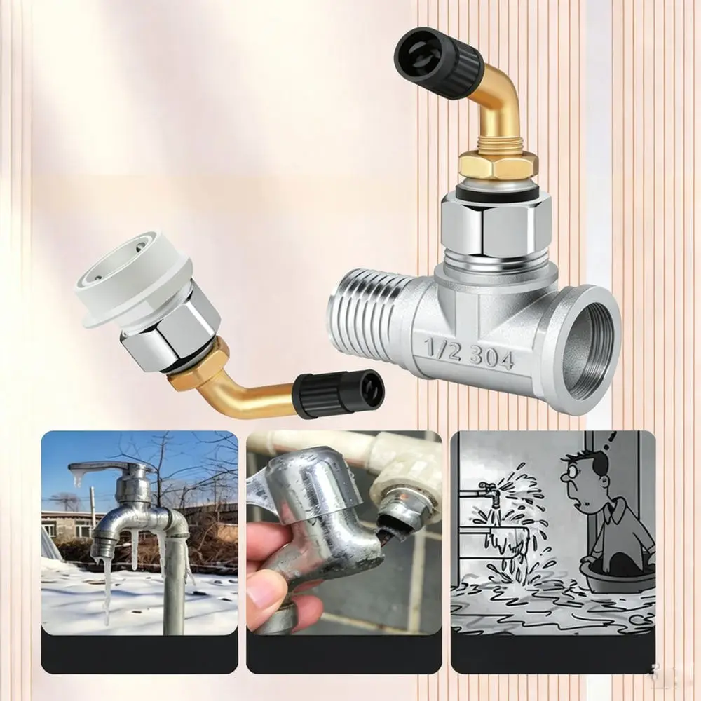 Outdoor Faucet Freeze Protection Adapter Winter Pipe Anti Frost Connector For Garden Irrigation Hose Drain Air Blower Tool