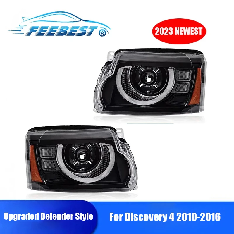 

LED Headlights for Discovery 4 2010-2016 Front Headlamp Upgraded Defender Style Turn Signal Light Angel Eye Projector Lens