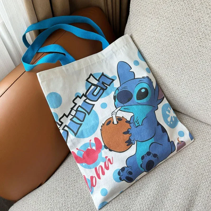 MINISO Diseny Stitch Bag Crossbody Bag STITCH Cartoon Peripheral Cute Canvas Shoulder Lilo and Baby Same Shopping Girls\' Bag