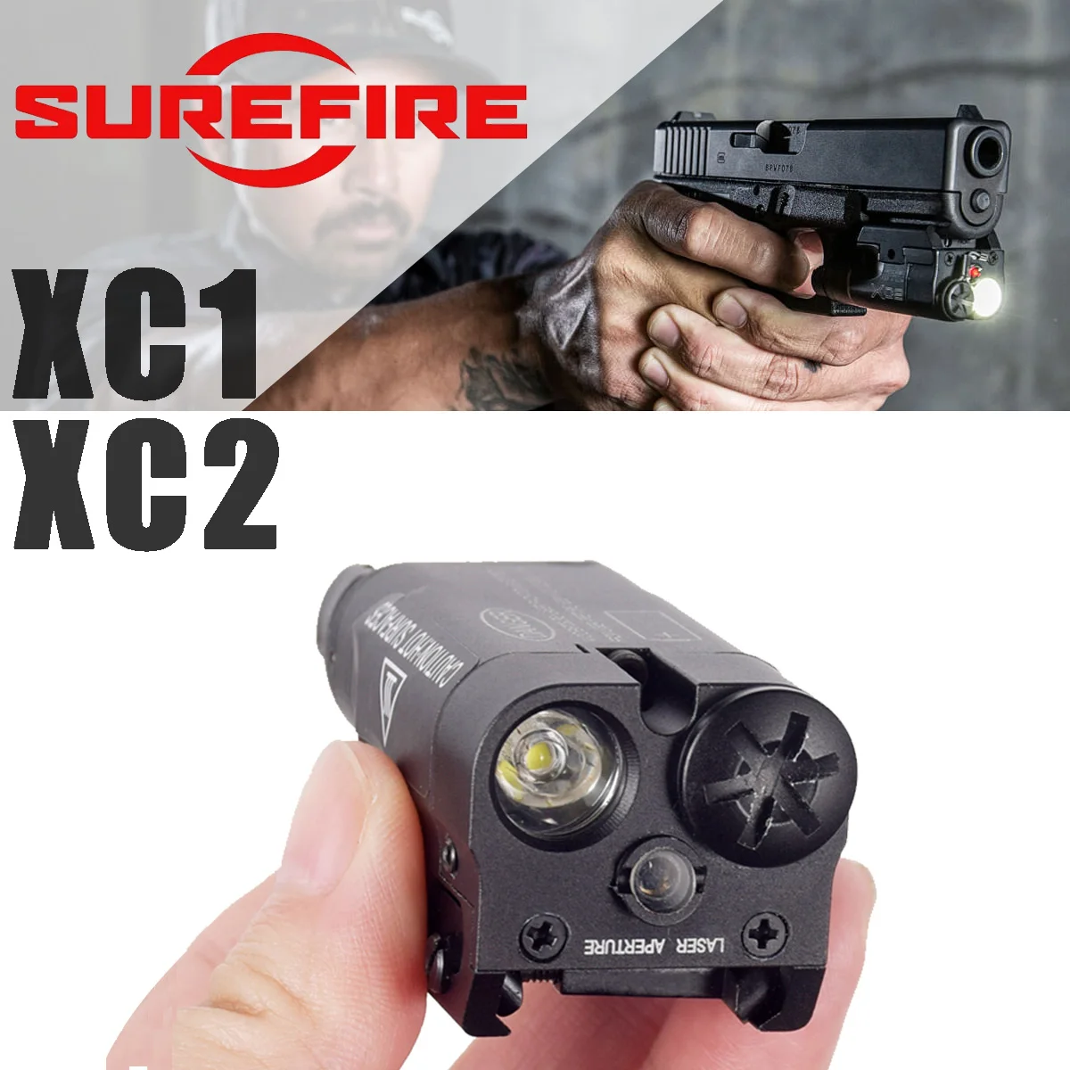 

Tactical XC1 XC2 Flashlight Fit Glock 17 G17 G19 P320 Airsoft Pistol Gun WeaponLight Scout Light Accessories 20mm Picatinny Rail