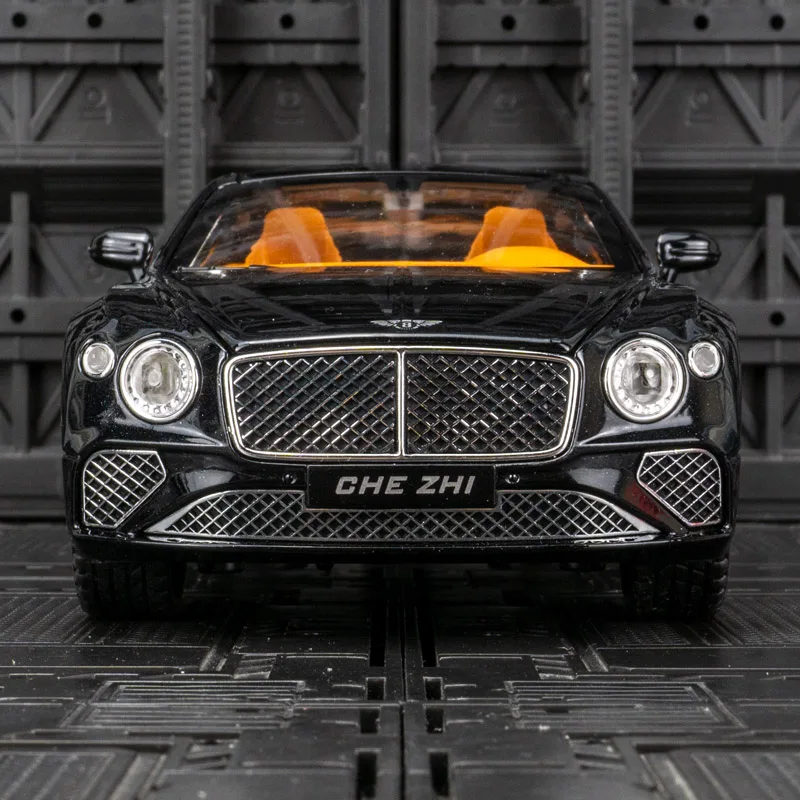 1:24 Bentley Continental GT mobil seri logam, koleksi mobil mainan Diecast logam kendaraan mewah suara lampu hadiah untuk anak-anak