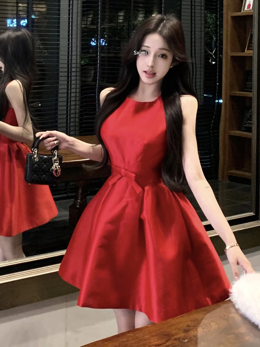 

Ele Satin Knot Waist Cinched Svel Puffy Dr Skirt Set Rabbit Faux Fur awl Two Piece Set Sexy Sle