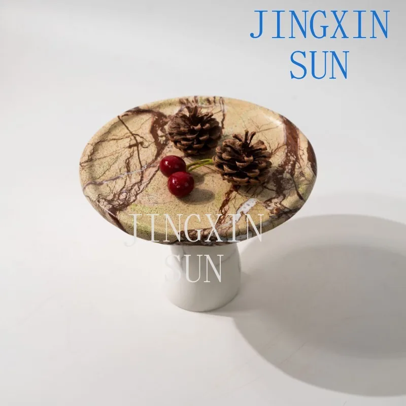 Marble art fruit plate light luxury modern style reception desk decoration