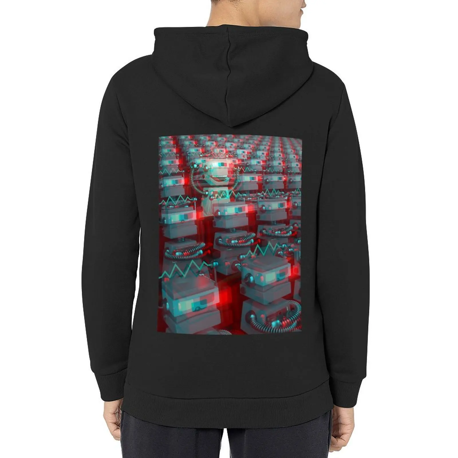 

Retro 3D Robot Cinema Hoodie autumn anime clothing fashion men autumn clothes hoodies for men high quality