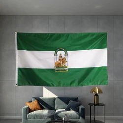 Andalusia Andalucia Spain Spanish Flag Material Object Photography Double Sided Hanging Polyester Shaft Cover Brass Grommets