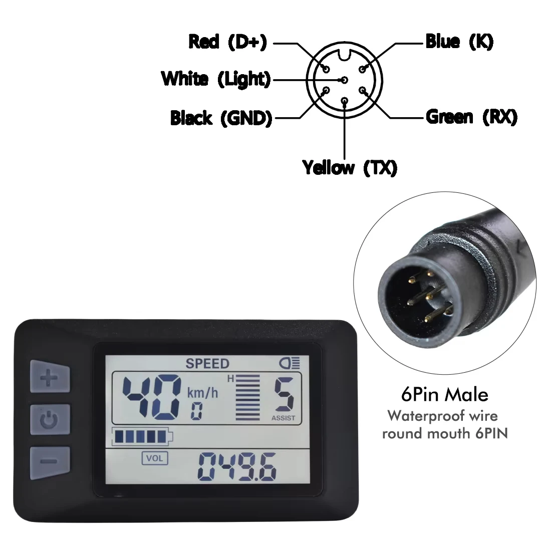 UART2 P3H LCD-display voor elektrische fietsen SM/waterdichte verbindingsplug Ebike intelligente displayaccessoires