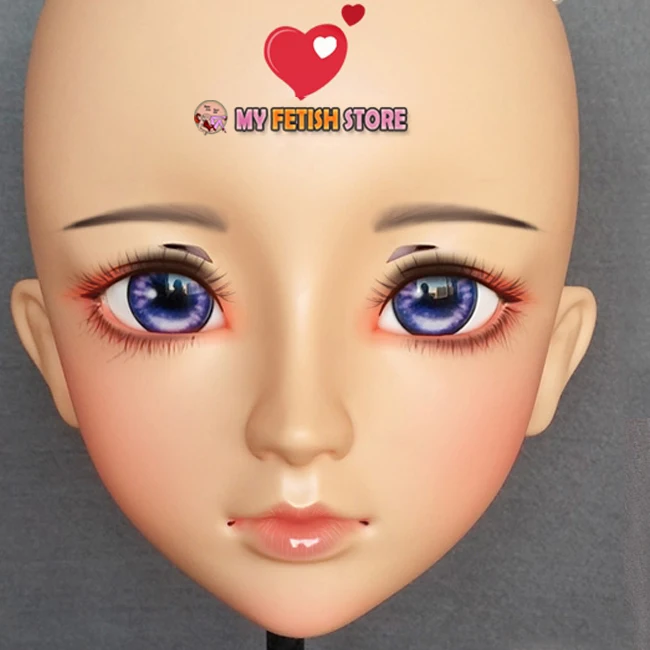 (Jun-04) femme douce fille résine demi-tête Kigurumi BJD yeux Crossdress Cosplay japonais Anime rôle Lolita masque avec yeux et perruque