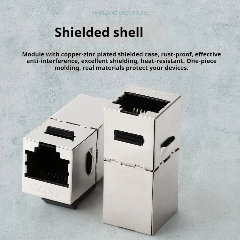 CAT6 Feed-Through Keystone Jack Coupler Shielded RJ45 CAT7 STP In-line Keystone Module Adapter Couplers
