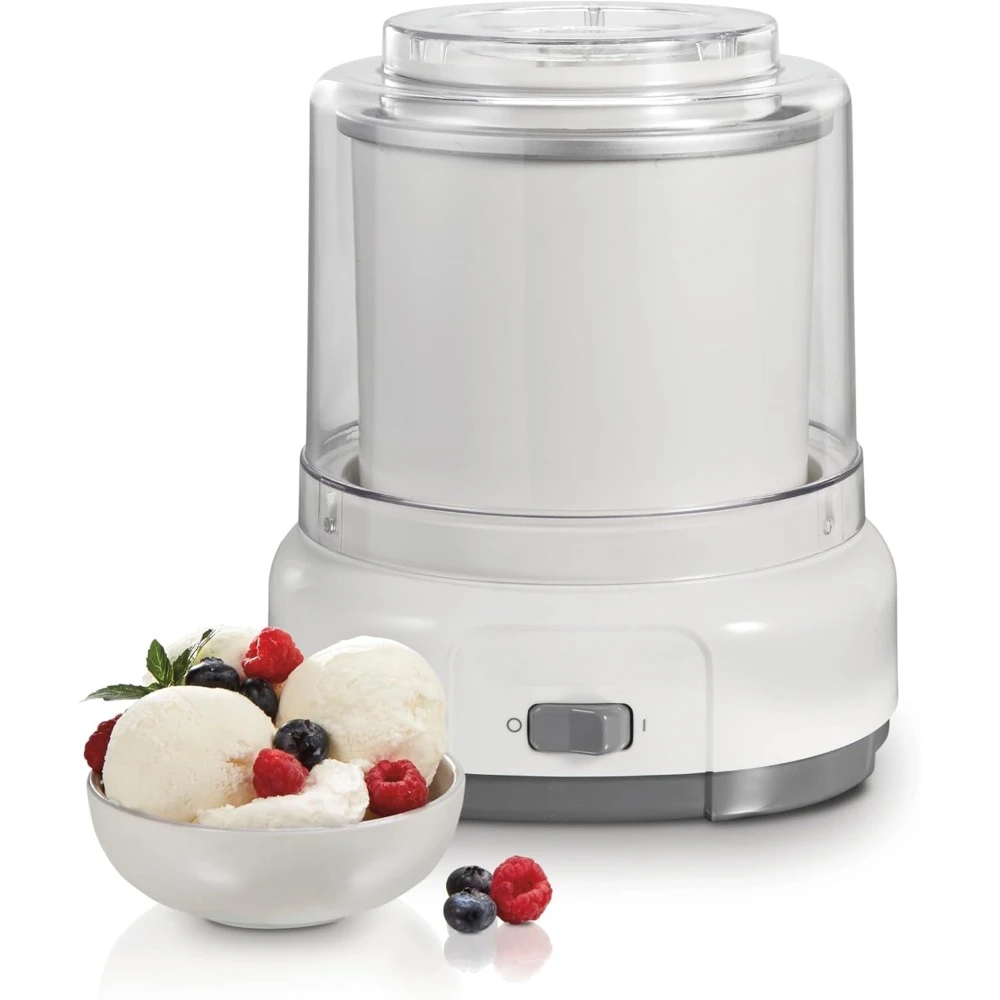 

Electric Automatic Ice Cream Maker, Frozen Yogurt, Sorbet, Custard, 1.5 quart, White (68880)