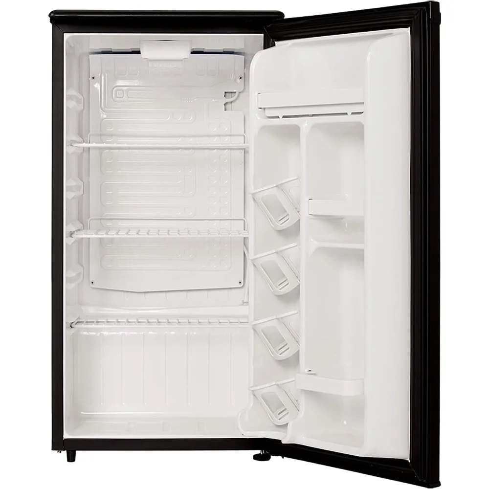 E-Star 3.3 Cu Ft Mini Fridge without Freezer - AUTO DEFROST, Reversible Single Door, Glass Shelf Refrigerator - A Space-Saving M
