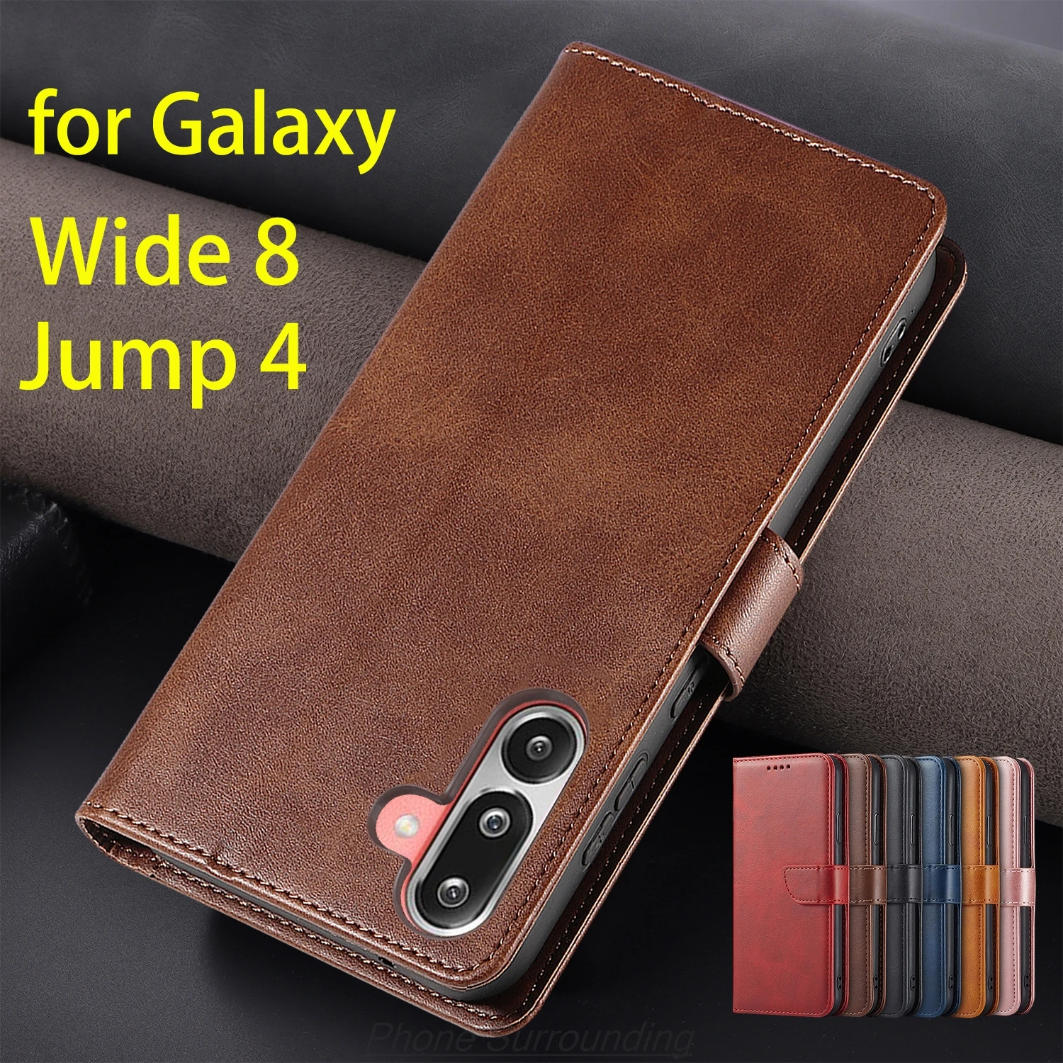 Funda de cuero con tapa tipo billetera para Samsung Galaxy Wide 8 / Jump 4, fundas protectoras de cuero para teléfono, funda protectora, Capa Fundas Coque