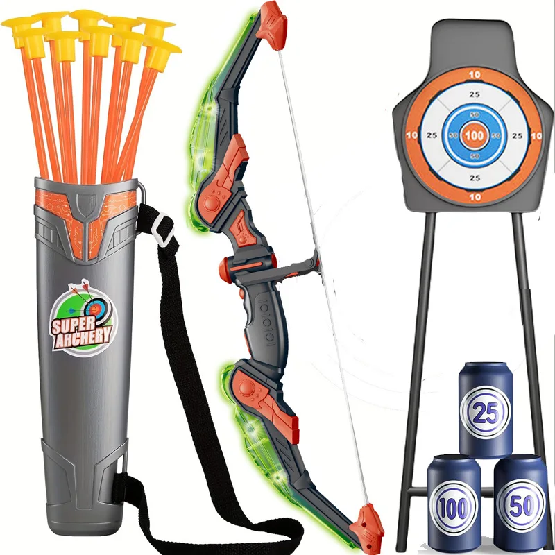 طقم قوس وسهم للأطفال ، مصباح ليد ، مشغل رماية ، 10 أكواب شفط ، دعم كبير ، دارتبوارد ، هدايا عيد ميلاد للأولاد #2