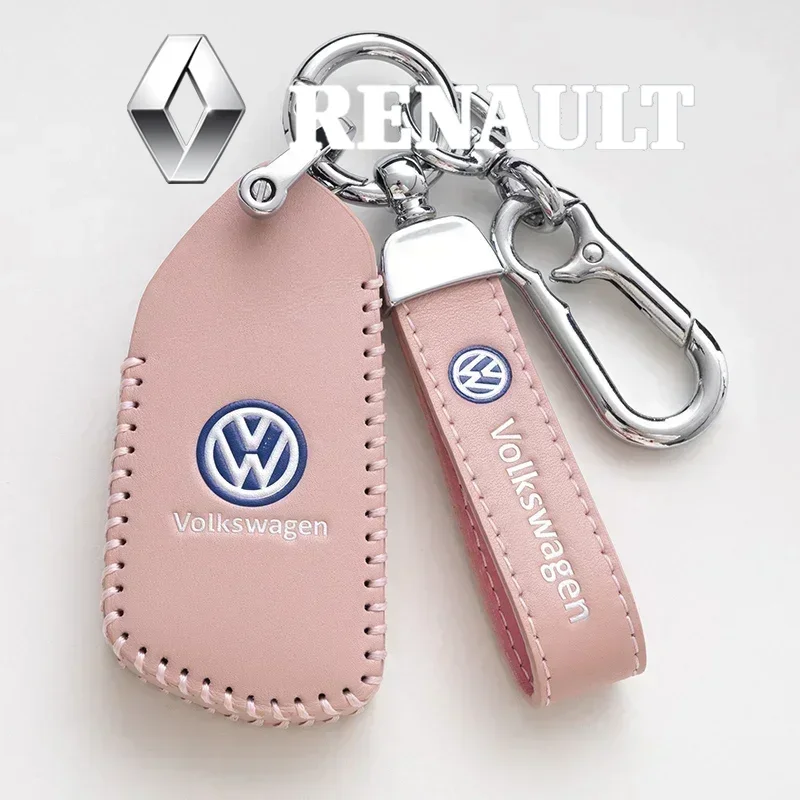 

Leather Car smart remote Key Case Full Cover Shell For VW Volkswagen Golf 8 MK8 2020 Keyless Keychain Remote Shell Accessories