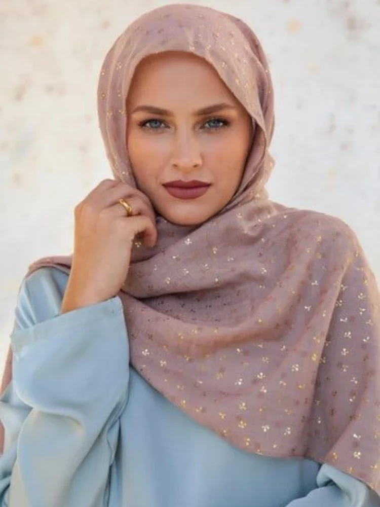 Hijab Algodão Bronzing Cachecol para Mulheres Turbante Cachecóis Xaile para Mulheres Muçulmano Hijabs Foulard Femme Africaine Cachecol De Algodão Árabe