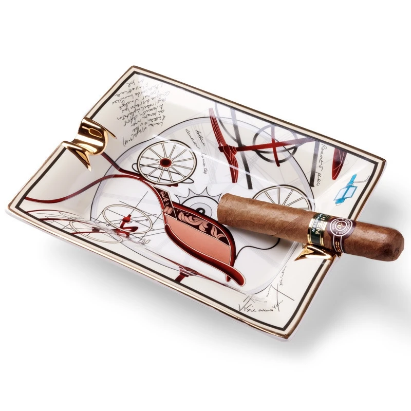 

Элегантная керамическая пепельница для сигар, большая, стильная, для декора дома, с функцией тушения сигар, подарочная упаковка для особых случаев